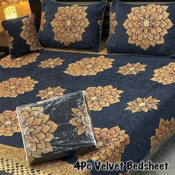 4Pc Velvet Jacquard Bedsheet