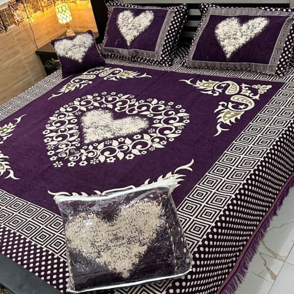 4Pc Velvet Jacquard Bedsheet - Image 4