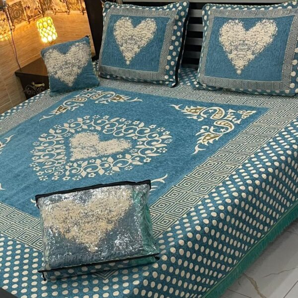 4Pc Velvet Jacquard Bedsheet - Image 3