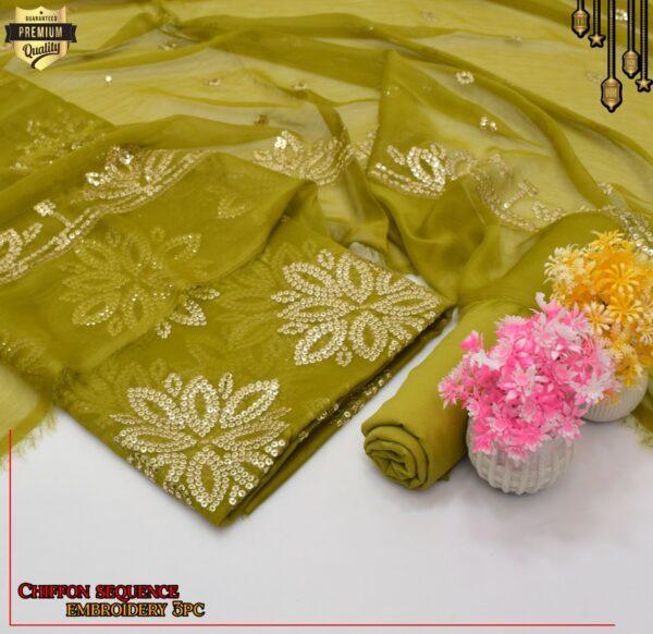 Chiffon Embroidery 3-Piece Suit.