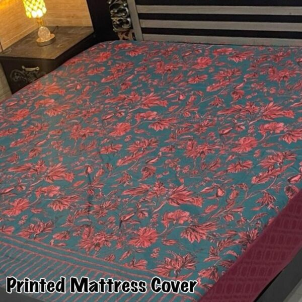 Premium Waterproof Printed Mattress Cover – King Size