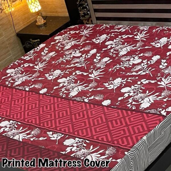 Premium Waterproof Printed Mattress Cover – King Size