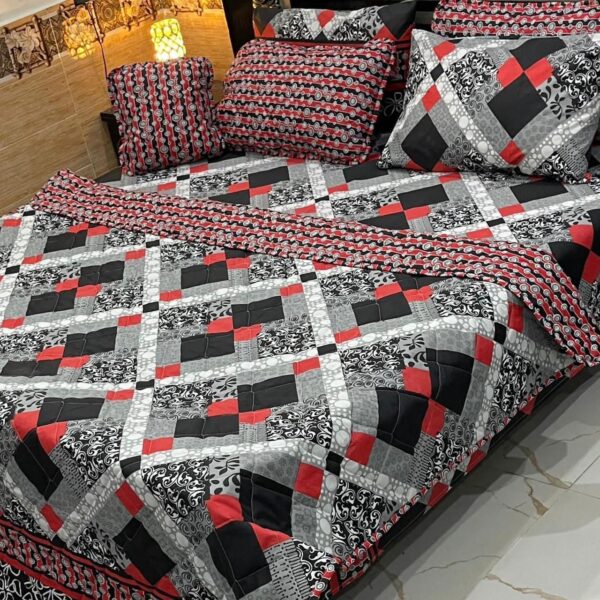  7-Piece Printed Comforter Set – Luxurious & Cozy 